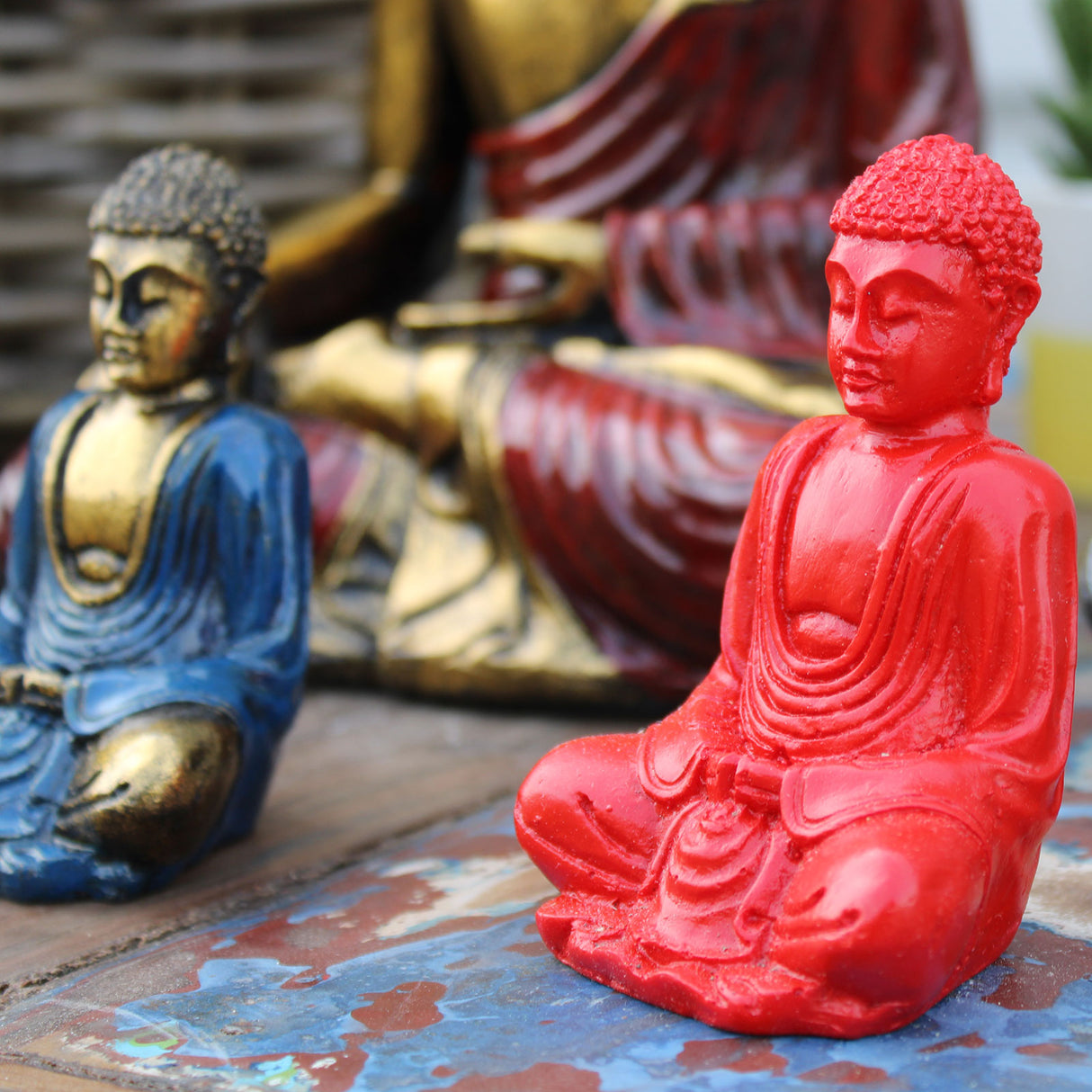 Mini Buda Heykelleri Karışık Renkler 6'lı Set