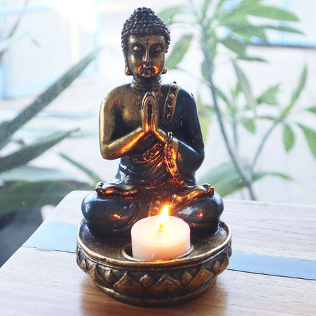 Boeddha Kandelaar – Rood Middel Hars