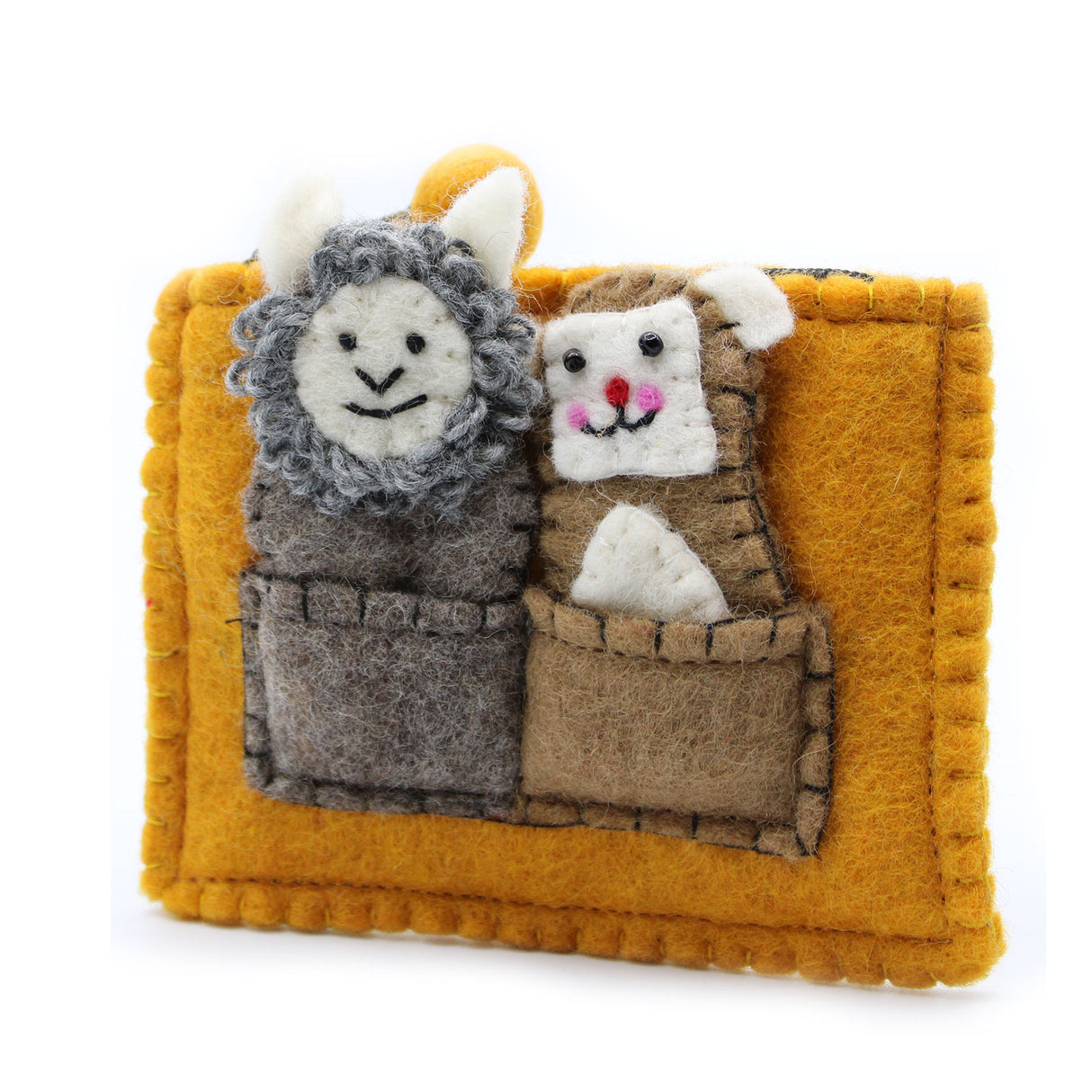 Pouch with Finger Puppets - Bear & Sheep