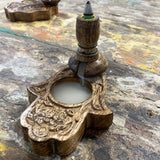 Bruciatore di Incenso Backflow a Cono Legno di Mango Hamsa Piccolo