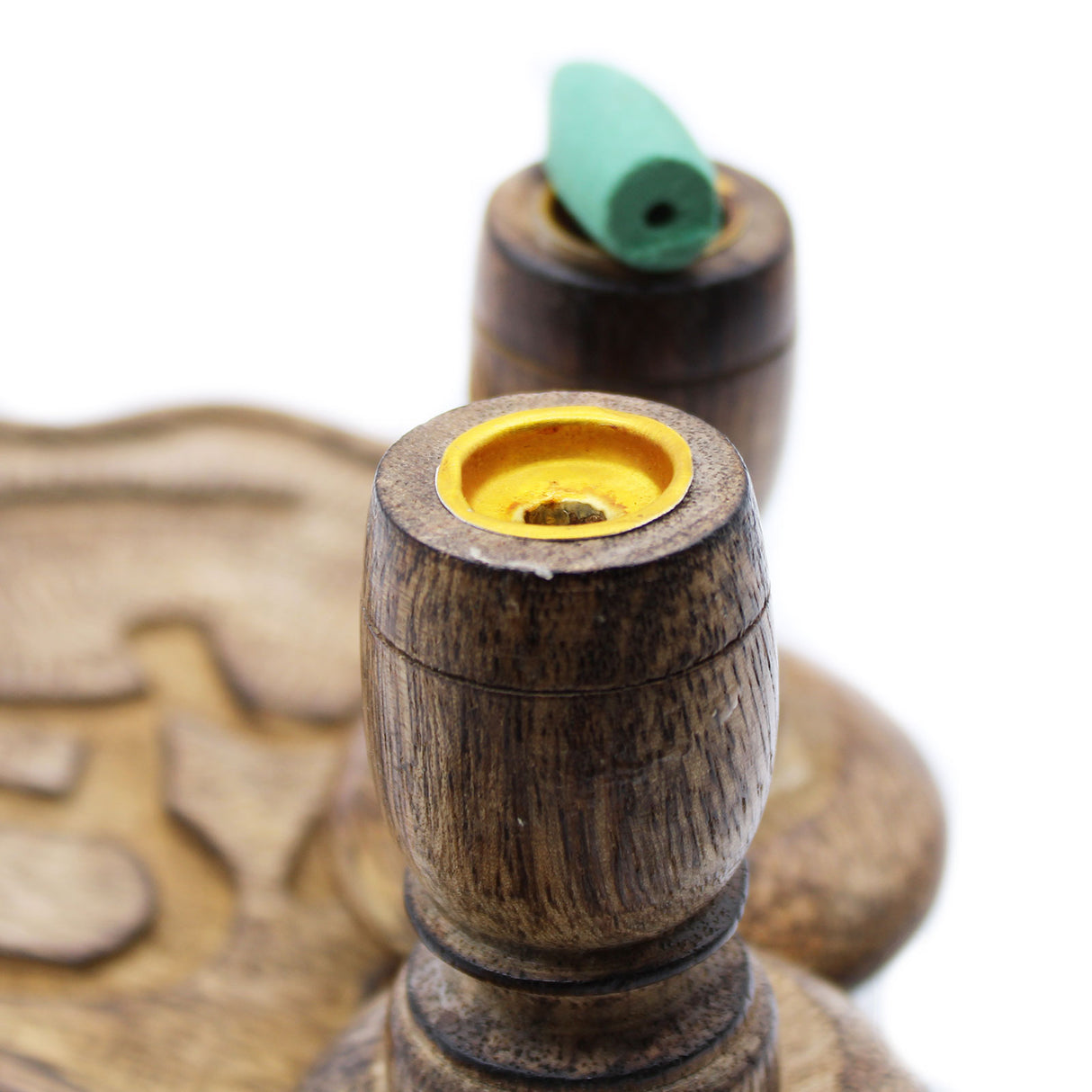 Bruciatore di Incenso Backflow Legno di Mango Albero della Vita