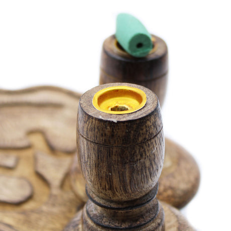 Bruciatore di Incenso Backflow Legno di Mango Ohm