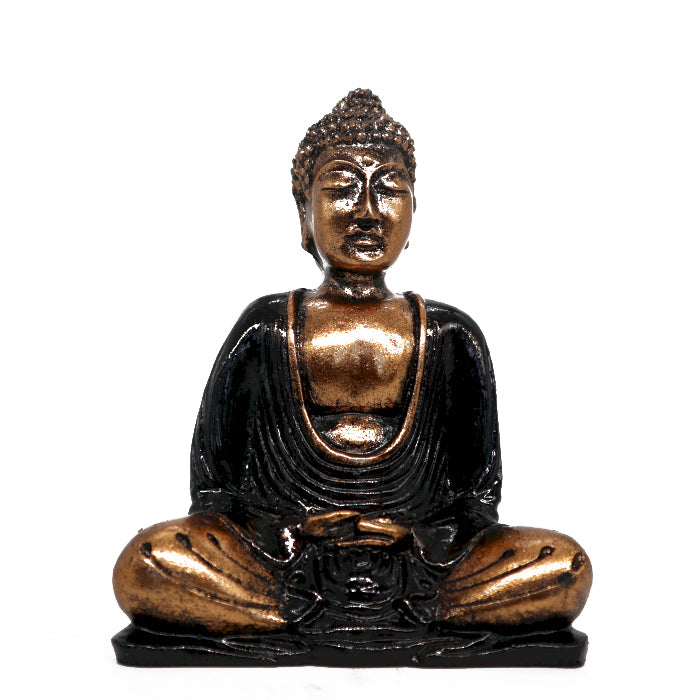 Buddha in Schwarz und Gold – Mittelgroß