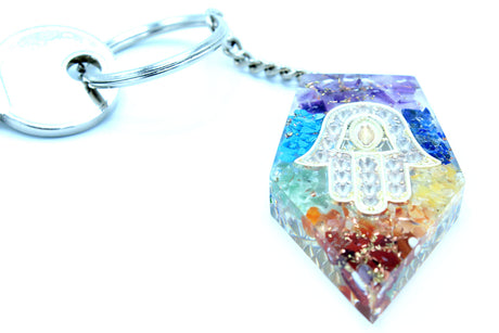 Orgoniitti Avaimenperä Jalokivi Chakra Hamsa