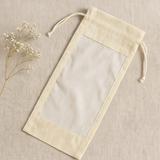 Cotton Window Drawstring Pouch, 35 x 15 cm