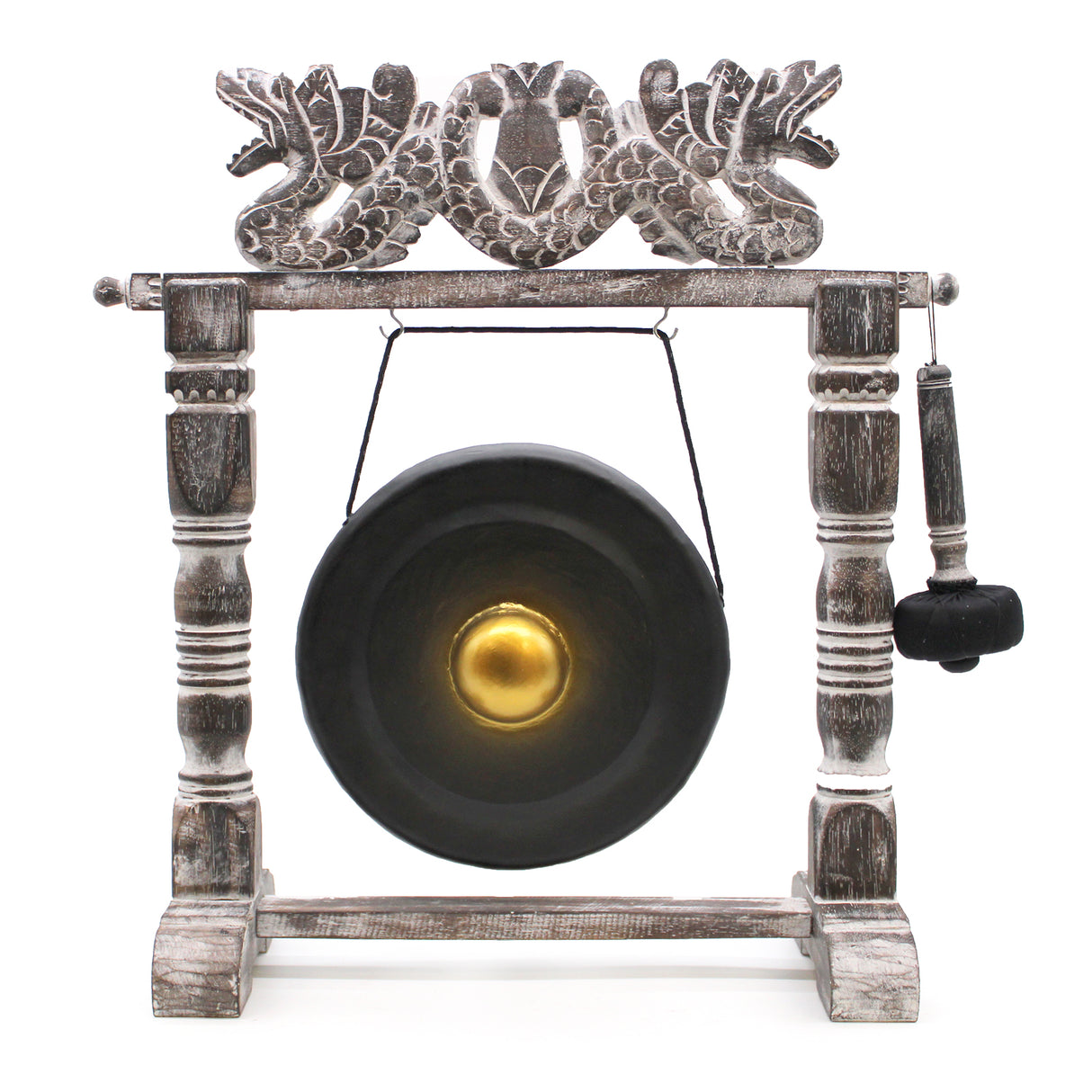 Gong con supporto in legno 25cm nero