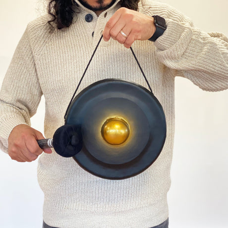 Gong Med Träställning 25cm Svart