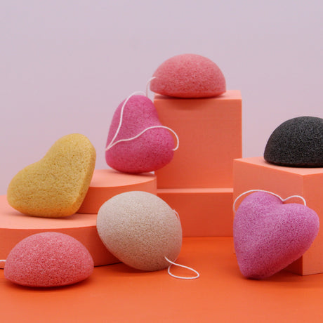 Esponja facial Konjac corazón lavanda