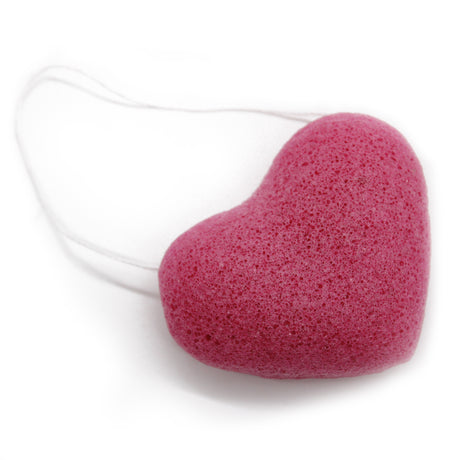 Esponja facial Konjac – corazón rosa