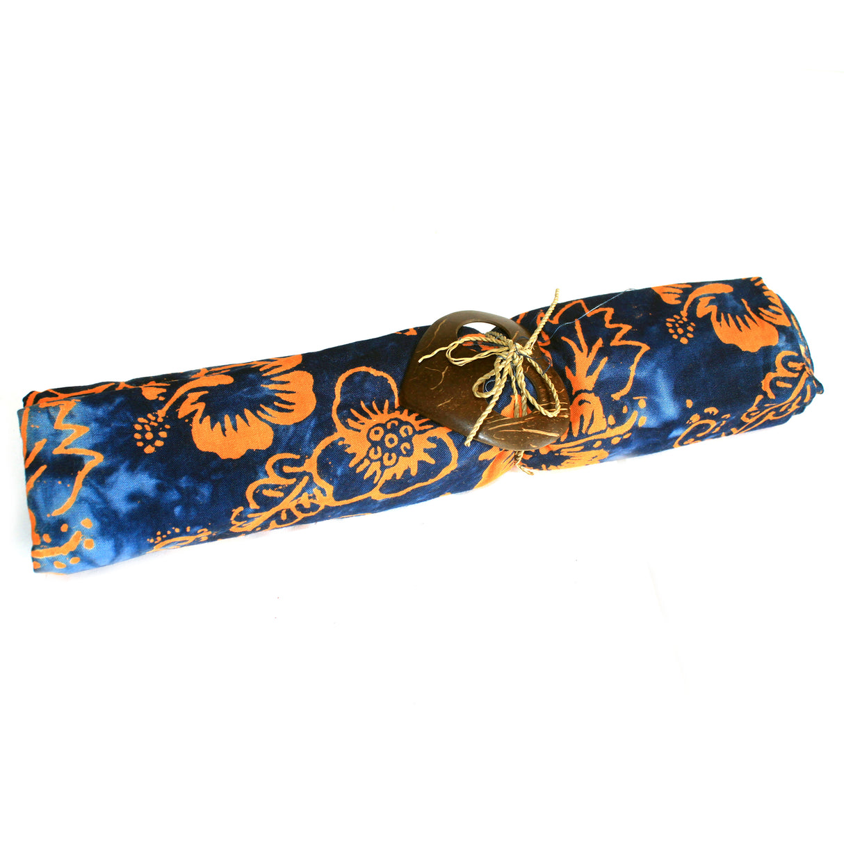 Sarong Tropiskt Blocktryck Blå Orange