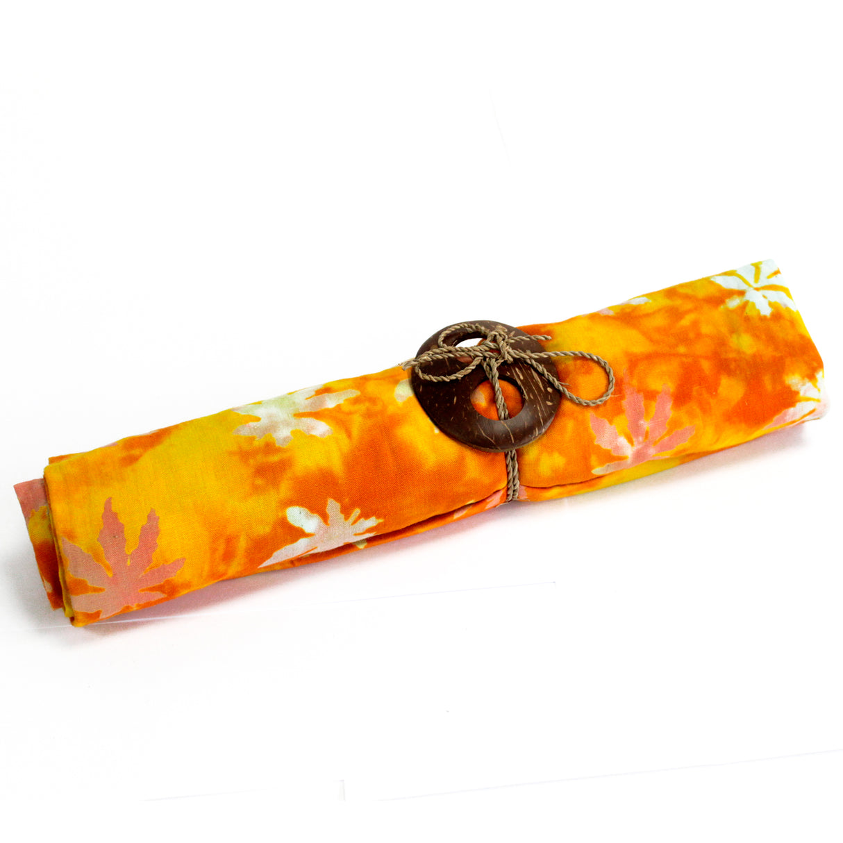 Sarong blocktryck tropiska blad orange