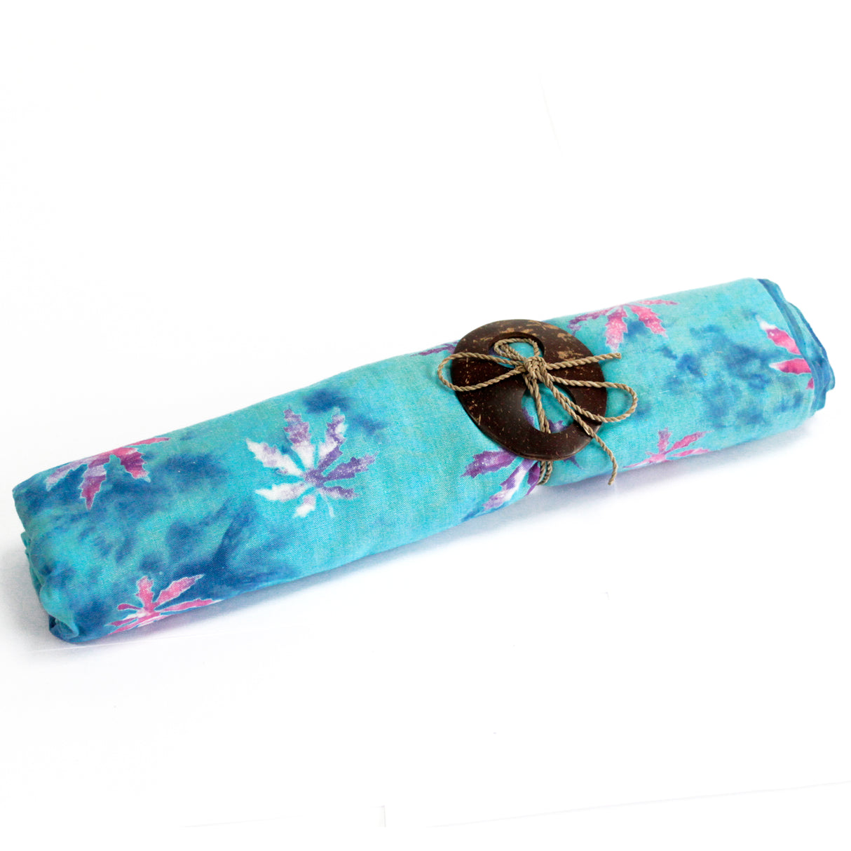 Sarong blocktryck tropiska blad aqua