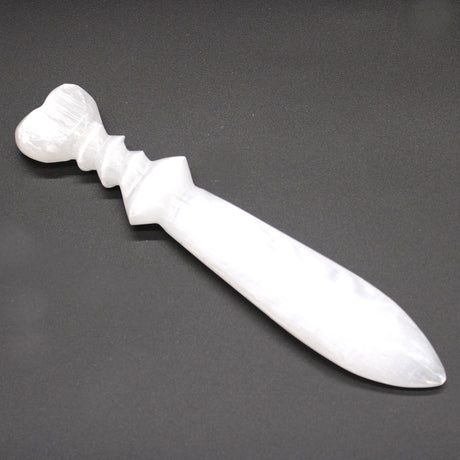 Rituálny nôž z selenitu špirála 25cm