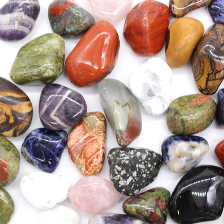 Grey Agate Tumbled Stones Medium Botswana 12 Pieces