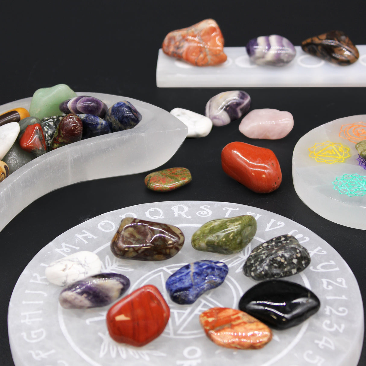 Grey Agate Tumbled Stones Medium Botswana 12 Pieces