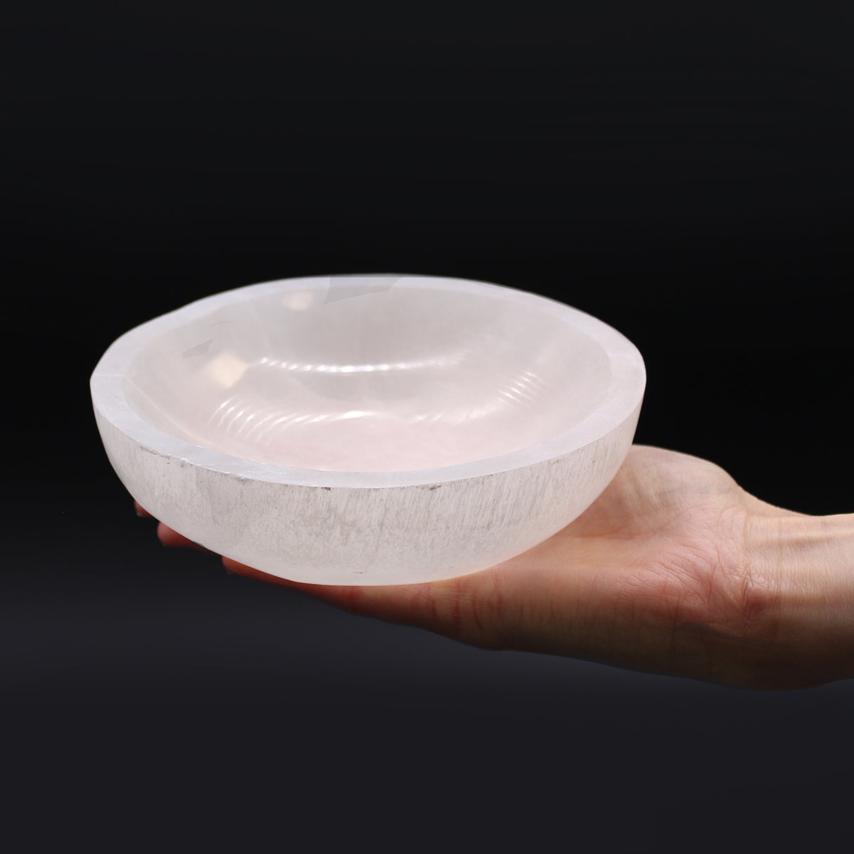 Selenit-Schale 15 cm rund Marokko
