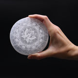 Selenit Şarj Tabağı Lotus Mandala 10 cm