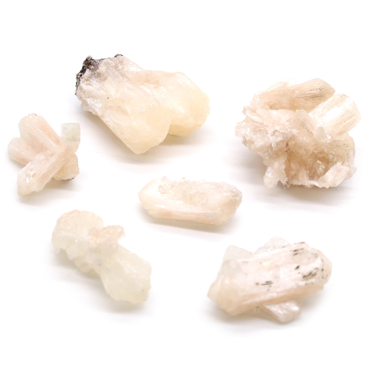 Specimen de cristal Apophyllite Stilbite, 20-30mm — Set de 6 bucăți