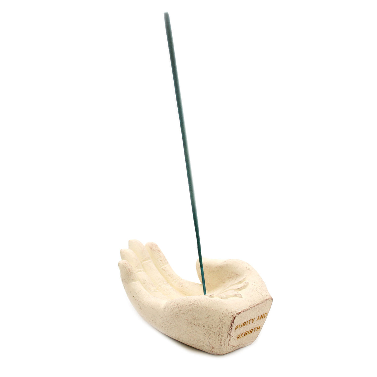 Поставка за тамян Каменен лотос Бял