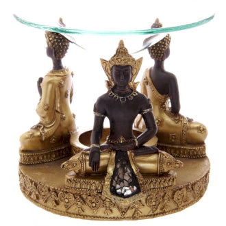 Arzător de ulei și ceară, mozaic de sticlă Buddha thailandez