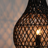 Candeeiro de Mesa em Rattan com Ficha UK Castanho Escuro