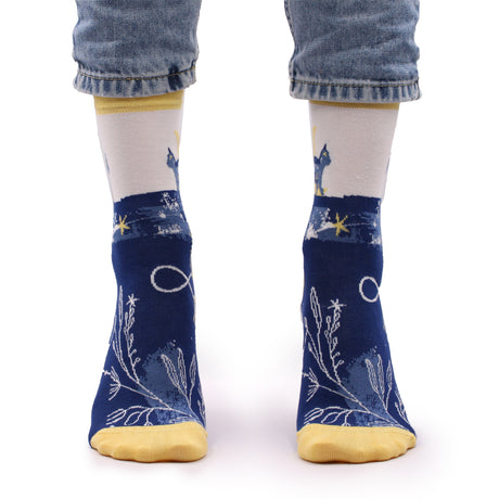 Katzen-Socken S/M Mitternachtskatze