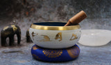 Ensemble de Bols Chantants Blanc Bleu 14 cm Mouvements de Yoga