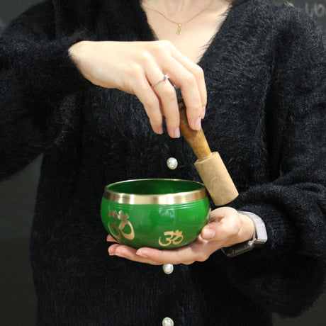 Ensemble de Bols Chantants Bouddha Noir Orange 10,7 cm