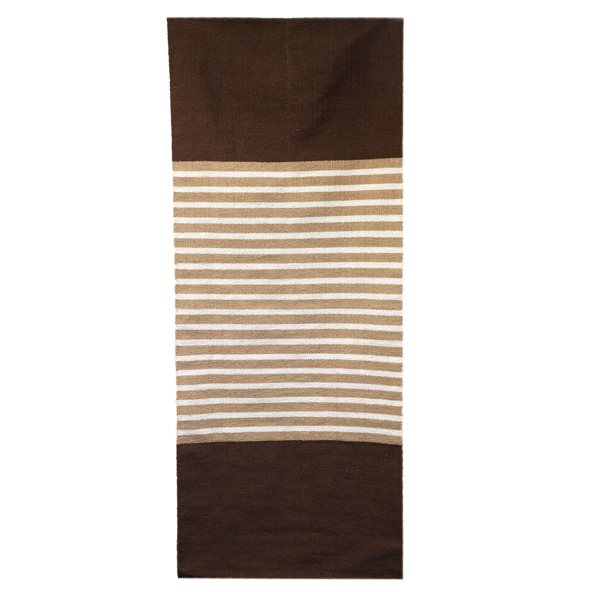 Pamuk Koşucu Halı Koyu Kahverengi Bej 70x170cm
