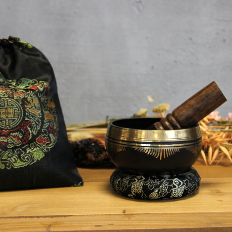 Conjunto de Tigelas Tibetanas com Flor da Vida
