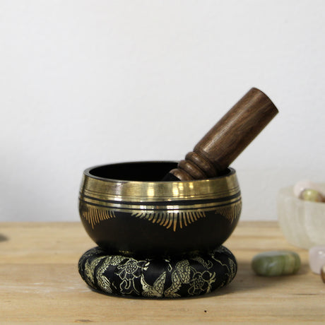 Conjunto de Tigelas Tibetanas com Flor da Vida