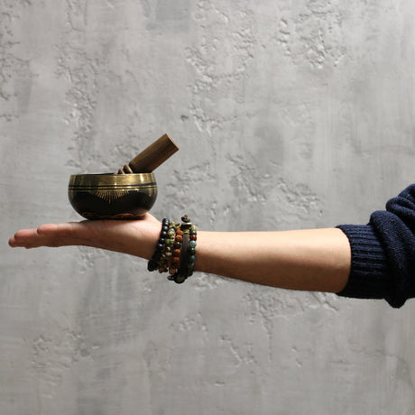 Conjunto de Tigelas Tibetanas com Flor da Vida
