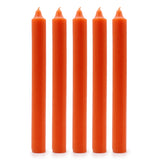 Večerné sviečky rustikálne oranžové 5 kusov balenie