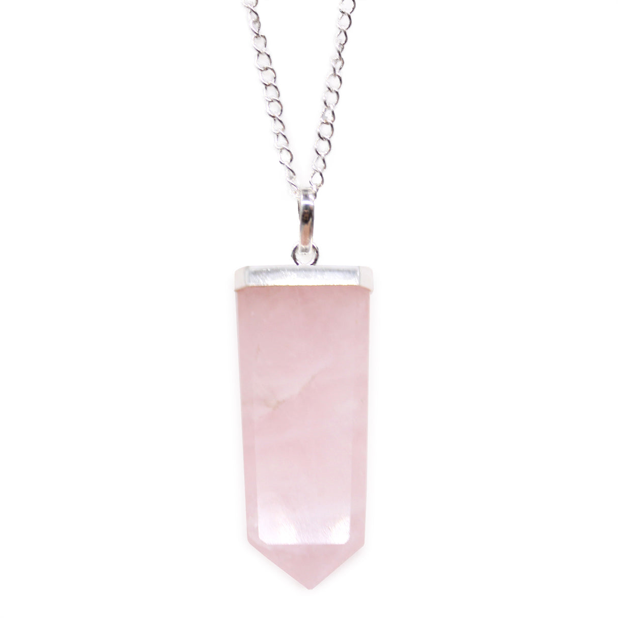 Rose Quartz Pendant Crystal Gemstone Flat Pencil