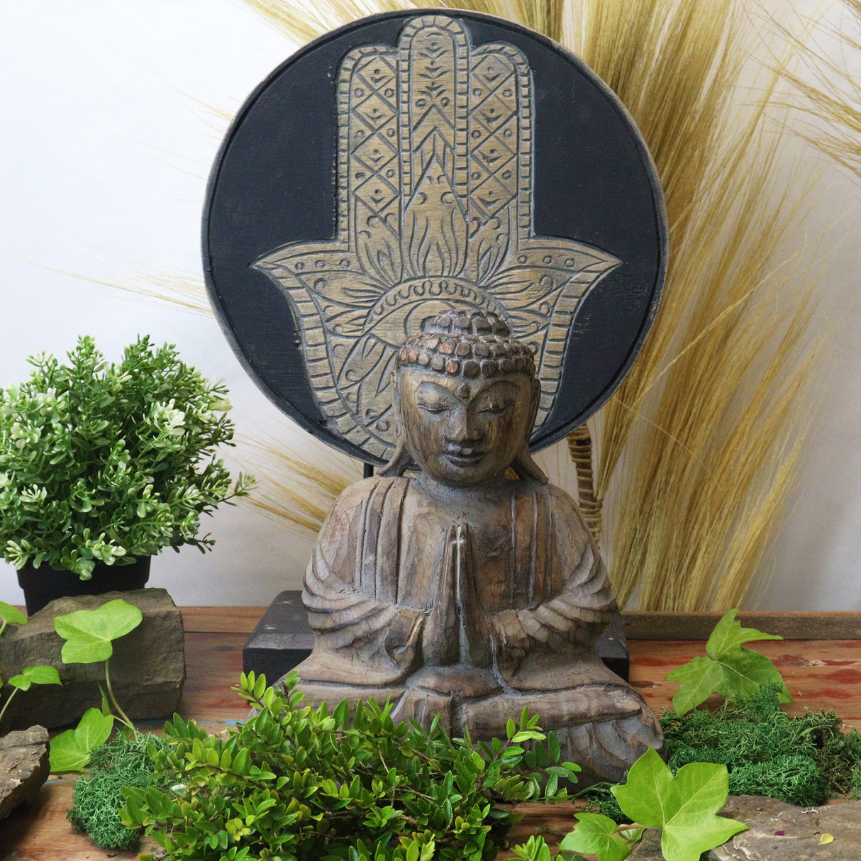 Set Buddha Feng Shui Hamsa, Grigio