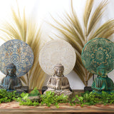 Set Buddha Feng Shui, mandala de flor azul