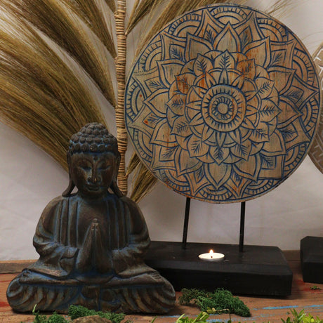 Set Buddha Feng Shui, Mandala Fiore Blu