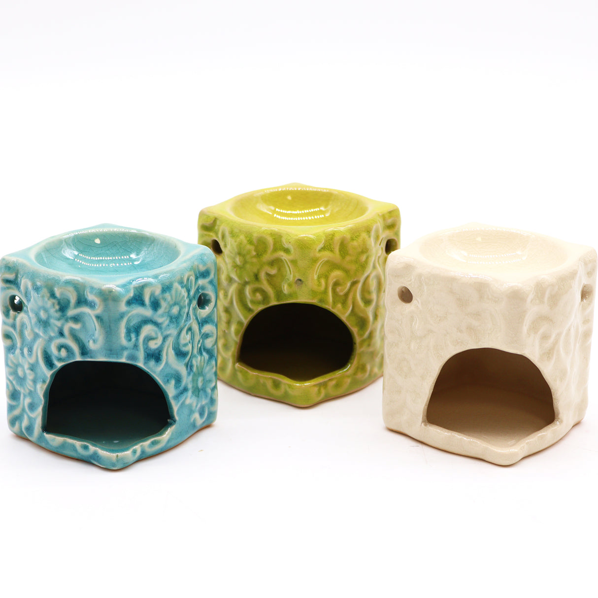 Classic Small Square Floral Oil Burners