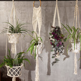 Macramé Planteophæng Til To Potteplanter