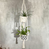 Macramé Planteophæng Til To Potteplanter