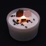 Sacral Chakra Crystal Candle Tiger Eye Rose Quartz