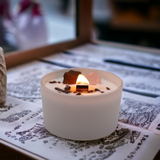 Sacral Chakra Crystal Candle Tiger Eye Rose Quartz