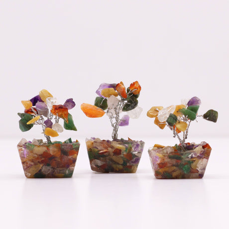 Árbol de Cristal sobre Base de Orgonita – 15 Piedras