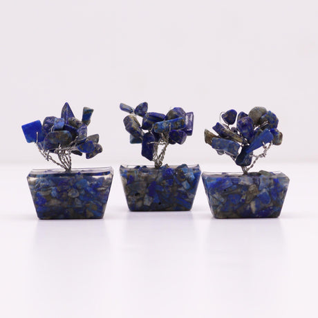 Sodalite Gemstone Tree On Orgonite Base, 15 Gemstones