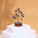 Sodalite Gemstone Tree Wood Base 15 Gemstones