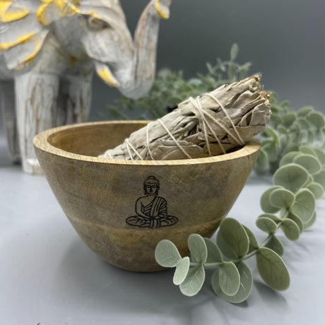 Holz-Räucherschale Buddha 11x7cm