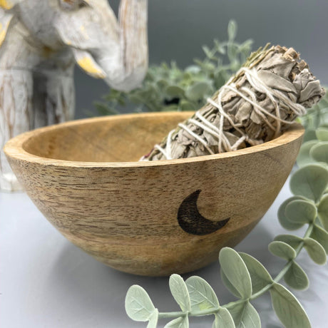 Holz-Räucherschale Drei Monde Altar 13x7cm