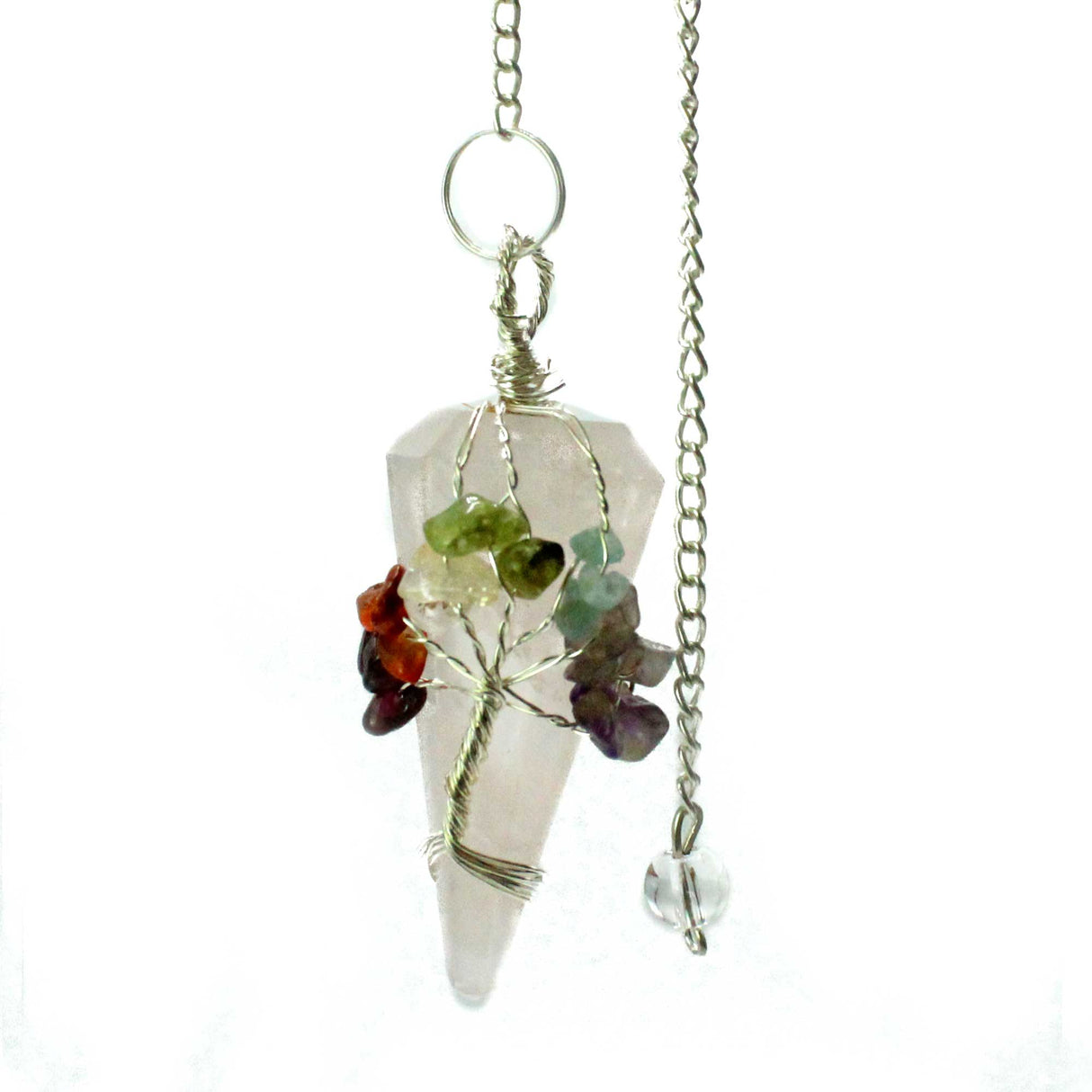 Rose Quartz Pendulum Seven Chakra Magic Crystal Gemstone - SHAMTAM.COM