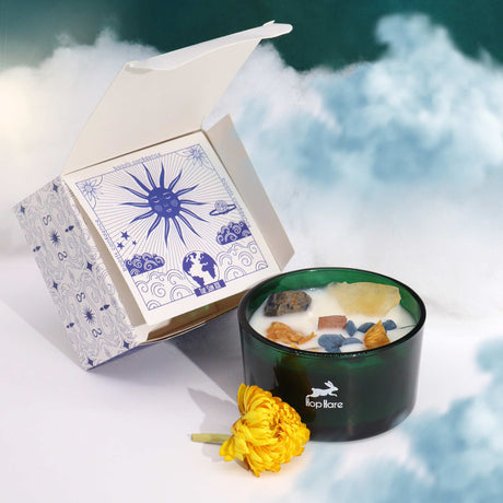 Candela Profumata al Cristallo Citrino Sodalite, Il Sole Tarot
