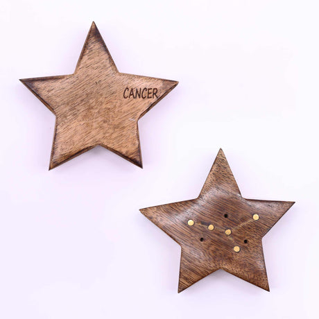Zodiac Sign Incense Burner, Engraved Brass Star – 12 Pack